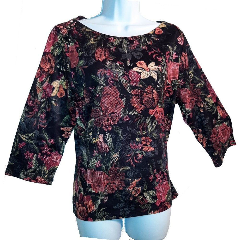 Rafaella Petite Crosstitch Flowered Blouse (XL)